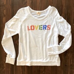 Sundry Sweatshirt Lovers Sweater Top Rainbow 🌈 Size 1 Small 4/6 NWOT